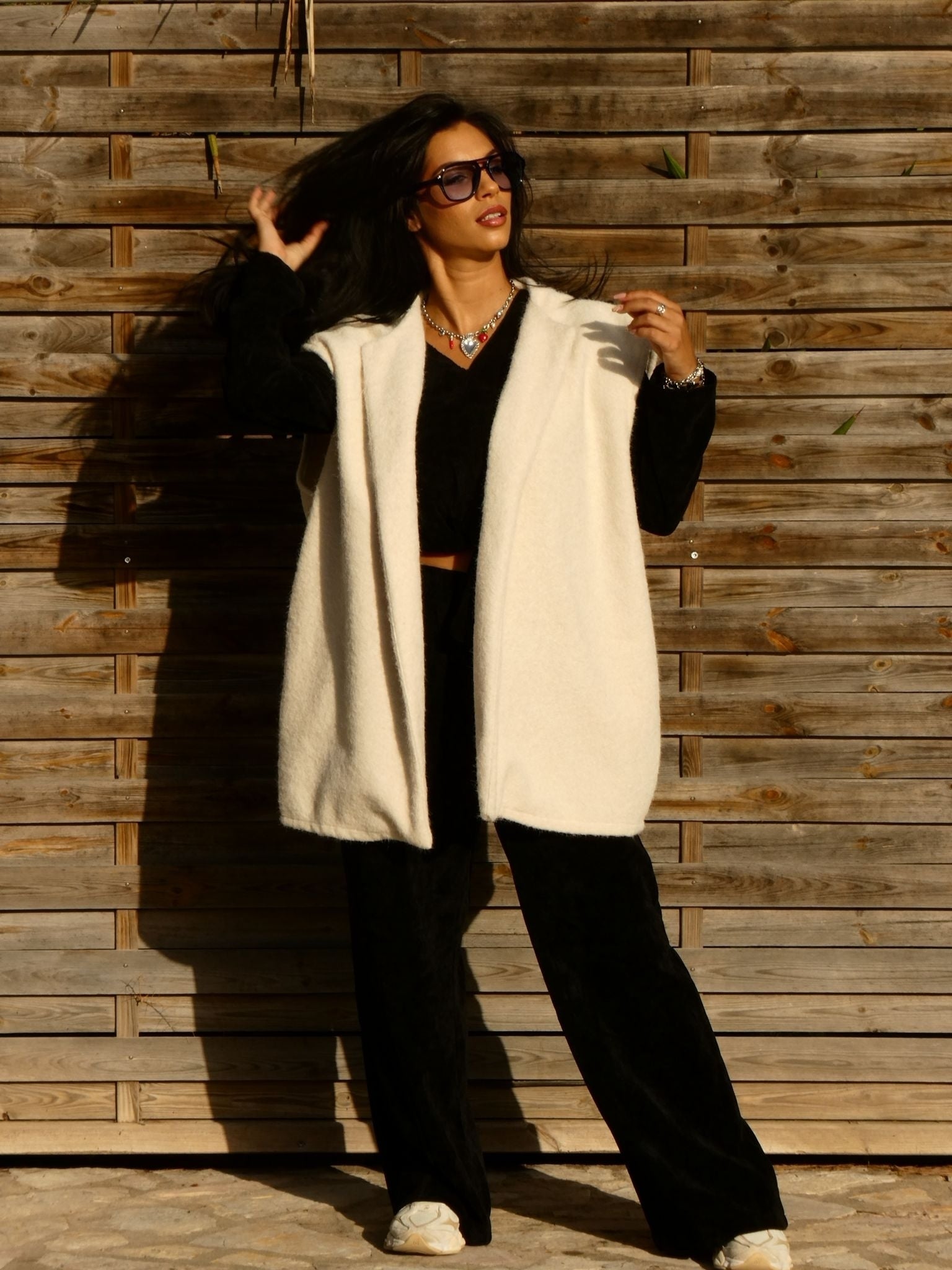 Gilet long sans manche