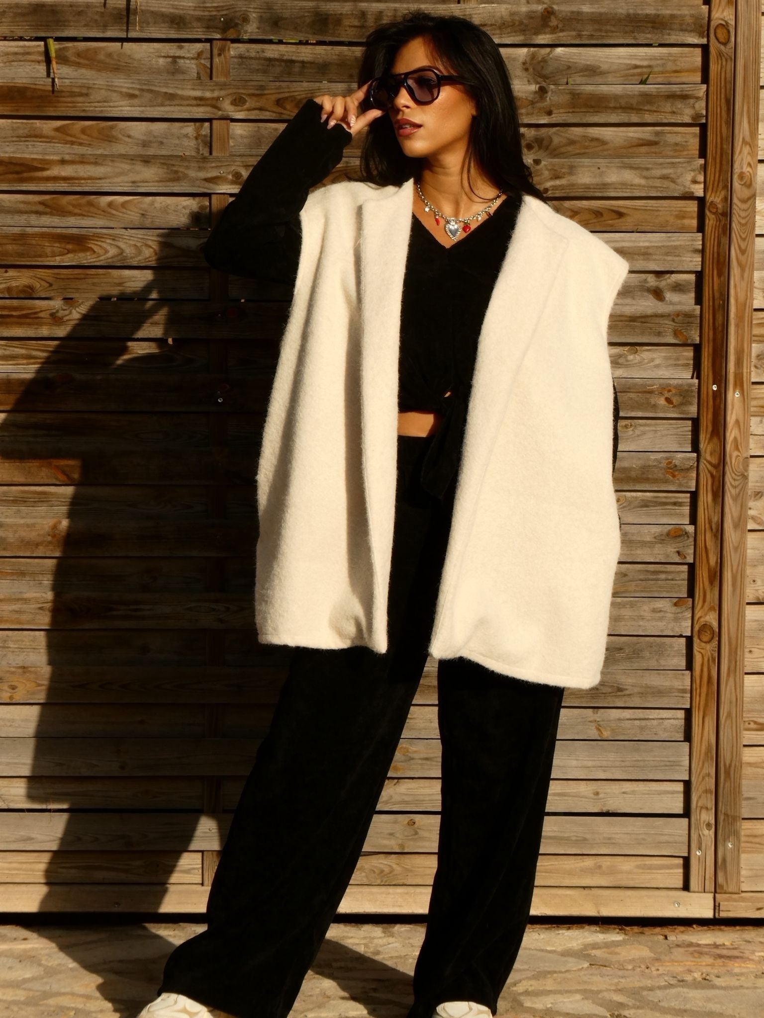 Gilet long sans manche
